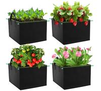 Enbagold Sac de Plantation Rectangulaire 4 Pièces 55L, Sac Plantation Pomme de Terre, Sacs à Plantes de Tomate avec Poignées, Sacs de Culture en Tissu Non tissé Pots pour Plantes, Fleurs, Fraises