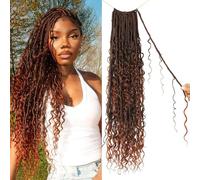 Enbeautiful Boho Faux Locs Crochet Hair 24 Inch 9 Packs Pre-Looped Goddess Soft Locs with Curly Ends Bohemian River Loc Crochet Hair Extensions for Women, T350#