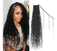 Enbeautiful Boho Faux Locs Crochet Hair 9 Packs 18 Inch Pre-Looped Goddess Soft Locs with Curly Ends Bohemian River Loc Crochet Hair Extensions for Women, 1b