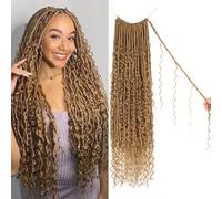 Enbeautiful Boho Faux Locs Crochet Hair 9 Packs 24 Inch Pre-Looped Goddess Soft Locs with Curly Ends Bohemian River Loc Crochet Hair Extensions for Women, 27#
