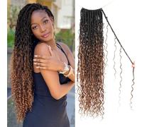 Enbeautiful Boho Faux Locs Crochet Hair 9 Packs 24 Inch Pre-Looped Goddess Soft Locs with Curly Ends Bohemian River Loc Crochet Hair Extensions for Women, 1b/4/30#