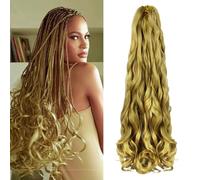Enbeautiful French Curl Braiding Hair 24 Inch 8 Packs Pre Stretched French Curly Braids Loose Wavy Synthetic Curls Crochet Hair for Women with Curly Ends (24Inch,27#,8Packs)