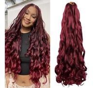 Enbeautiful French Curl Braiding Hair 24 Inch 8 Packs Pre Stretched French Curly Braids Loose Wavy Synthetic Curls Crochet Hair for Women with Curly Ends (24Inch,bug,8Packs)