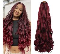 Enbeautiful French Curl Braiding Hair 24 Inch 8 Packs Pre Stretched French Curly Braids Loose Wavy Synthetic Curls Crochet Hair for Women with Curly Ends (24Inch,bug,8Packs)