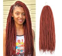 Enbeautiful Marley Twist Hair 24 Inch 8packs Marley Twists Braiding Hair Long Cuban Twist Hair Pre Fluffed Afro Kinky Curly Twists Crochet Hair Synthetic Marley Braids Extensions,350#