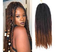 Enbeautiful Marley Twist Hair 24 Inch 8packs Marley Twists Braiding Hair Long Cuban Twist Hair Pre Fluffed Afro Kinky Curly Twists Crochet Hair Synthetic Marley Braids Extensions,1B/4/30#