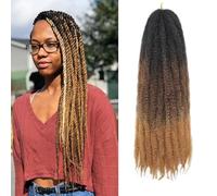Enbeautiful Marley Twist Hair 24 Inch 8packs Marley Twists Braiding Hair Long Cuban Twist Hair Pre Fluffed Afro Kinky Curly Twists Crochet Hair Synthetic Marley Braids Extensions,1B/30/27