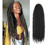 Enbeautiful Marley Twist Hair 30 Inch 8packs Marley Twists Braiding Hair Long Cuban Twist Hair Pre Fluffed Afro Kinky Curly Twists Crochet Hair Synthetic Marley Braids Extensions,1B#
