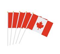 Enbebamd Canada Stick Flag Small Hand Host Flag Mini Canadien National 14x21cm 50pcs bâton Canadien