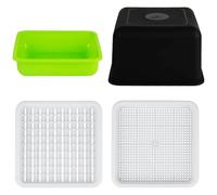 Enbebamd Microganeens Chargers Plays 10x12 '' 100 Trous Sprouts Kit de Culture Comprend Un Couvercle de l'ombre, Une Plaque Plantation, Une Plaque en Filet et Un Plateau d'eau, Plateau démarrage g