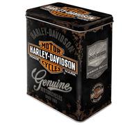 Encadré - Harley-Davidson Genuine Logo - boîtes en fer noir