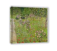 Encadré-Impression sur Toile Célèbres Reproductions Verger de roses Gustav Klimt Peinture à l'huile sur Le Mur Toile Affiches et Impressions Image d'art30x30cm(12x12in)Encadré