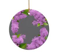 Encadrement de fleurs lilas en fleur circulaire pour sapin de Noël décoration à suspendre en céramique pour la maison