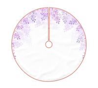 Encadrement de fleurs lilas en fleur imprimé jupe de sapin de Noël en lin pour décoration intérieure, fête et réveillon du Nouvel An