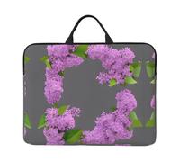 Encadrement de fleurs lilas en fleur imprimé sac de transport pour ordinateur portable, housse pour ordinateur portable, sac d'ordinateur, housse d'ordinateur de voyage pour 14 pouces