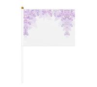 Encadrement de fleurs lilas en fleurs - Mini drapeaux portatifs - Pour grande ouverture, bar, bureau, défilés, Coupe du monde et événements sportifs