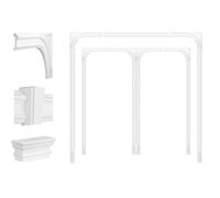 Encadrement de porte DK06 - Cadre en plastique PU blanc, ensemble et sélection de composants - HEXIM Perfect (bandeau plat D1511)