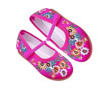 Encanto Mirabel Isabela Madrigal Chaussures plates pour fille - Pour déguisement d'Halloween et de costumade - Chaussures plates brodées Mary-Jane, rose, 27 EU