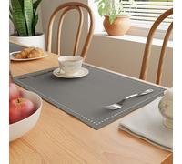 Encasa Homes 100% Pur Coton Sets de Table Couture ourlée à Manger Taille 48x33 cm (rectangulaire) - Gris - Lot de 4 | Parfait pour fêtes, Maison, cafés, Restaurants et hôtels - Lavable Machine