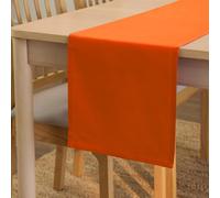 Encasa XO Chemin de Table Taille 32x122 cm | Tissu en Toile de Coton | Couleur Unie Orange | Lavable en Machine et Durable