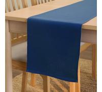 Encasa XO Chemin de Table Taille 32x150 cm | Tissu en Toile de Coton | Couleur Unie Cobalt | Lavable en Machine et Durable