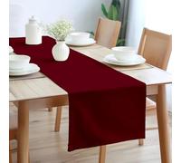 Encasa XO Chemin de Table Taille 32x183 cm | Tissu en Toile de Coton | Couleur Unie Riche | Lavable en Machine et Durable