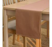 Encasa XO Chemin de Table Taille 32x230 cm | Tissu en Toile de Coton | Couleur Unie Bronzer | Lavable en Machine et Durable