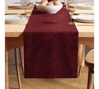 Encasa XO Chemin de Table, Tissu Chenille Doux 32x183 cm | Bordeaux, Table 4 to 6 seater | Texture Côtelée | Anti-Rétrécissement | Ne Déteint Pas | Napperon Rectangulaire