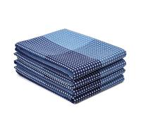 Encasa XO Ensemble de Serviettes de Cuisine en Coton - Torchons à Thé et Chiffons de Vaisselle Très Absorbants 70x45 cm pour Laver, Sécher la Vaisselle et Nettoyer - Pack de 4 - Bleu
