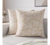 Encasa XO Housse de Coussin Chambray, sans Insert 20"x20" Beige