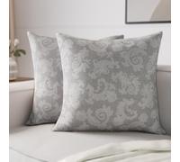 Encasa XO Housse de Coussin Chambray, sans Insert 20"x20" Gris