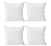 Encasa XO Housse de Coussin Coton, sans Rembourrage 40x40 cm | Blanc, Tissu durable | Fermeture éclair invisible | Lavable en machine | Décoration canapé & lit | Lot de 4