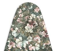 Encasa XO Housse Table à Repasser Luxury Line avec Rembourrage Extra épais (Convient aux Planches Standard de Wide de 125x46 cm) Roses Vertes - pour Home & Hotel