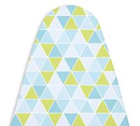 Encasa XO Housse Table à Repasser Luxury Line avec Rembourrage Extra épais (Convient aux Planches Standard de Medium de 112x34 cm) Triangles Aqua - pour Home & Hotel