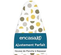 Encasa XO Housse Table à Repasser, Rembourrage 3mm 125x46 cm | Lune jaune, 100% Coton | Cordon de Serrage | Résistant à la Chaleur | Anti-Brûlure | Lavable à l'Eau Froide