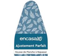 Encasa XO Housse Table à Repasser, Rembourrage 3mm 44"x18" Grandes Feuilles Bleues
