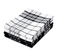 Encasa XO Jeux de Cuisine et Jeux de Cuisine Noir Non-éponge Toallas de Felpa de algodón hautement absorbantes | 70x45 cm | Multiusos Para Lavar platos y limpiar Lot de 4