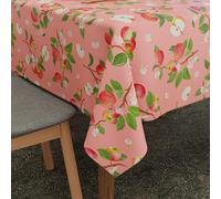 Encasa XO Nappe imprimée en Polyester, Nappe en Tissu sergé, Hydrofuge, Longueur 140x180 cm pour 4 to 6 Seater Table à Manger rectangulaire. Résistant - Pomme