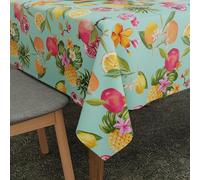 Encasa XO Nappe imprimée en Polyester, Nappe en Tissu sergé, Hydrofuge, Longueur 140x180 cm pour 4 to 6 Seater Table à Manger rectangulaire. Résistant - Ananas