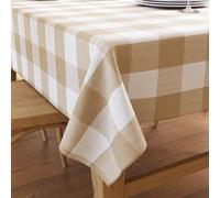 Encasa XO Nappe Rectangulaire en Coton | (140x240 cm) | Chèques Beige Buffalo | Nappe Décorative