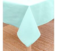 Encasa XO Nappe Taille 140x180 cm | Tissu en Toile de Coton | Couleur Unie Bleu d'oeuf | Nappe de Salle à Manger pour la décoration - Lavable en Machine