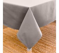Encasa XO Nappe Taille 140x180 cm | Tissu en Toile de Coton | Couleur Unie Gris | Nappe de Salle à Manger pour la décoration - Lavable en Machine