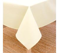 Encasa XO Nappe Taille 140x180 cm | Tissu en Toile de Coton | Couleur Unie Naturel | Nappe de Salle à Manger pour la décoration - Lavable en Machine