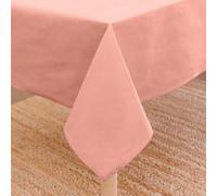 Encasa XO Nappe Taille 140x180 cm | Tissu en Toile de Coton | Couleur Unie Rose | Nappe de Salle à Manger pour la décoration - Lavable en Machine
