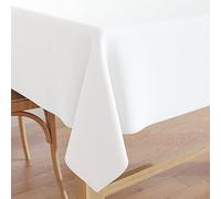 Encasa XO Nappe Taille 140x304 cm | Tissu en Toile de Coton | Couleur Unie Scotch Bleu | Nappe de Salle à Manger pour la décoration - Lavable en Machine