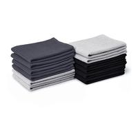 Encasa XO Serviettes de Cuisine et Gants de Toilette en Coton | Multicolor 3 | Torchon Texturé et à Tissage Plat | Ensemble de Torchons | 70x45 cm | Réutilisable et Séchage Rapide Lot de 12