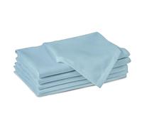 Encasa XO Serviettes de Table en Tissu, Coton 43x43 cm Bleu | 100% Pur Coton 180 GSM | Très Absorbantes & Réutilisables | Lavable en Machine | Pour Repas & Fêtes | Ensemble de 6