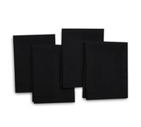 Encasa XO Serviettes en Tissu Lot de 4 | Pur Coton avec Ourlet Jour échelle | Noir | Taille Carrée 43x43 cm | Serviettes de Table - Lavables en Machine et Réutilisables