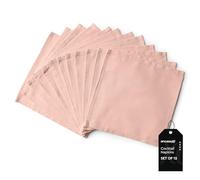 Encasa XO Set de 12 Serviettes de Table en Tissu Cocktail | Serviette de Table en Coton Pur | 23x23 cm | Rose | Lavable en Machine