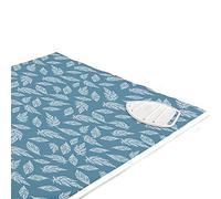Encasa XO Tapis de Repassage 120x70 cm avec Rembourrage de 3mm & Repose-Fer Silicone pour Le Repassage à la Vapeur sur la Table ou Le lit-Couverture résistante à la Chaleur- Grandes Feuilles Bleues